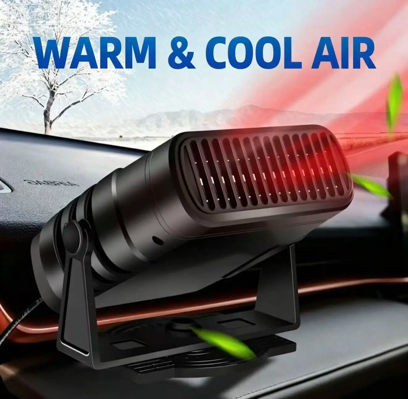 12V Car Heater 120W Efficient Fast Heat Auto Windshield Defrost Defog
