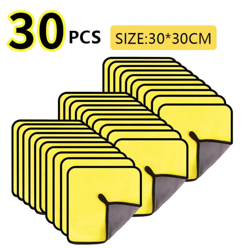 1/2/3/6/10pcs 30X60cm Microfiber Car Cleaning Towels Soft Quick Drying