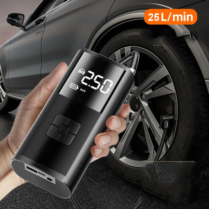 Car Wireless Air Pump Air Compressor Tire Ball Inflator Led Light Tire