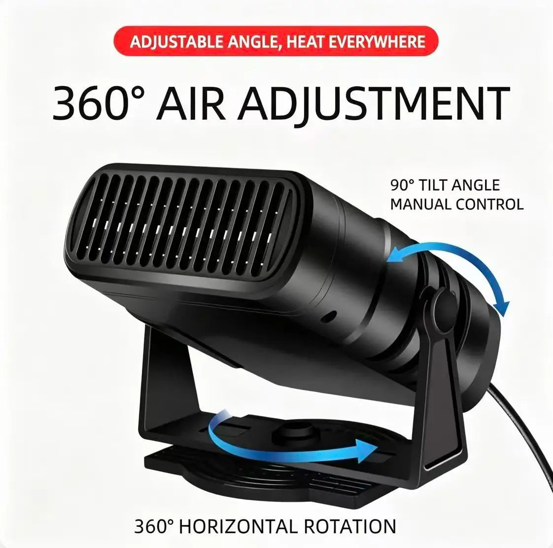 12V Car Heater 120W Efficient Fast Heat Auto Windshield Defrost Defog